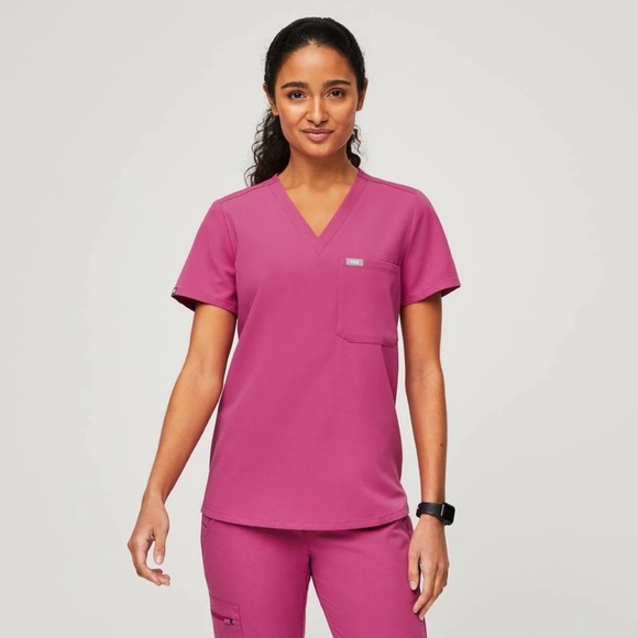 Figs Tops Figs Catarina Scrub Top Electric Orchid Poshmark